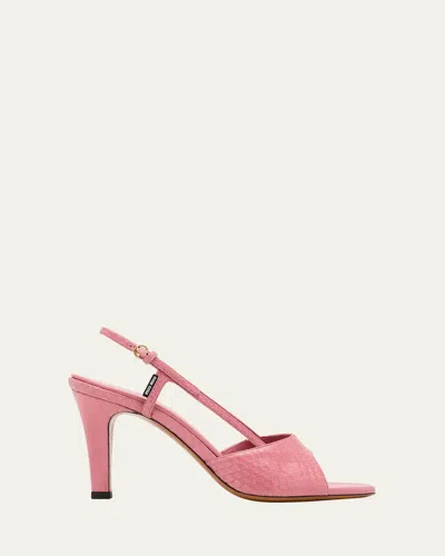Miu Miu Ayer Snake Slingback Sandals In Pink