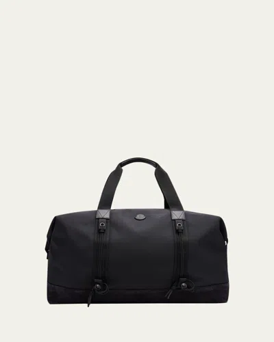Moncler Water-repellent Tech Duffle Bag With Leather Trim In Black