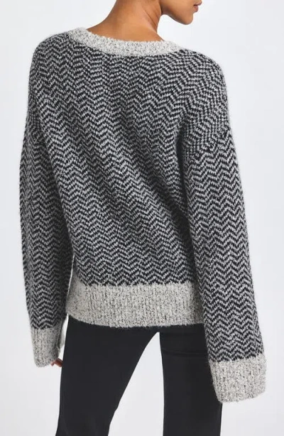 Derek Lam 10 Crosby Astrid Chevron Stripe Sweater In Gray