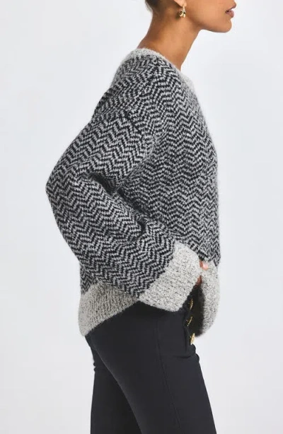 Derek Lam 10 Crosby Astrid Chevron Stripe Sweater In Gray