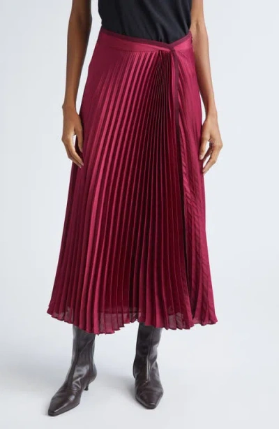 Derek Lam 10 Crosby Liriel Pleated Charmeuse Midi Skirt In Brown