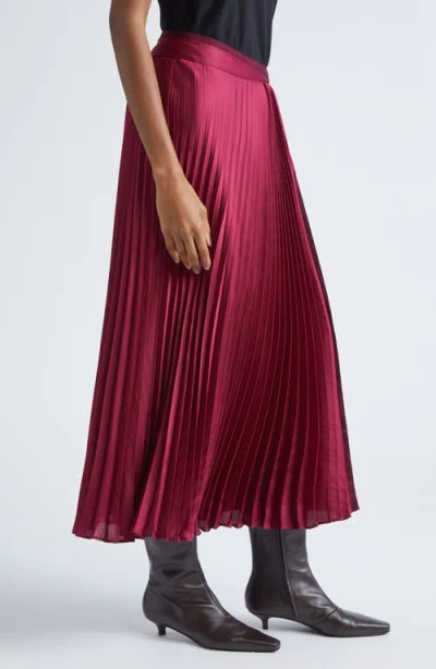 Derek Lam 10 Crosby Liriel Pleated Charmeuse Midi Skirt In Brown