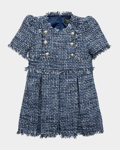 Bardot Junior Kids' Elle Boucle Dress In Navy