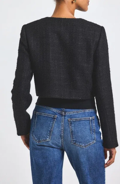 Derek Lam 10 Crosby Juliette Cropped Metallic Tweed Jacket In Black