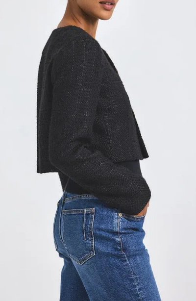 Derek Lam 10 Crosby Juliette Cropped Metallic Tweed Jacket In Black