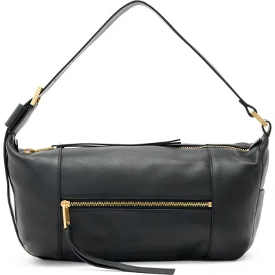Allsaints Womens Black Vega Mini Leather Shoulder Bag