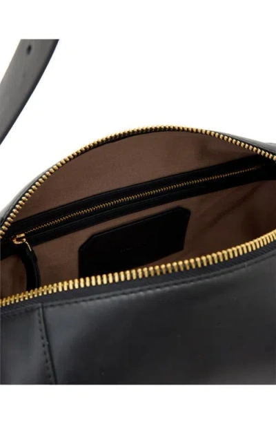 Allsaints Womens Black Vega Mini Leather Shoulder Bag