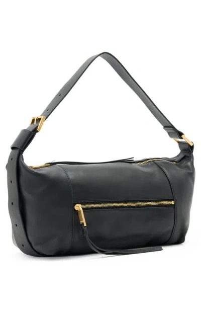 Allsaints Womens Black Vega Mini Leather Shoulder Bag
