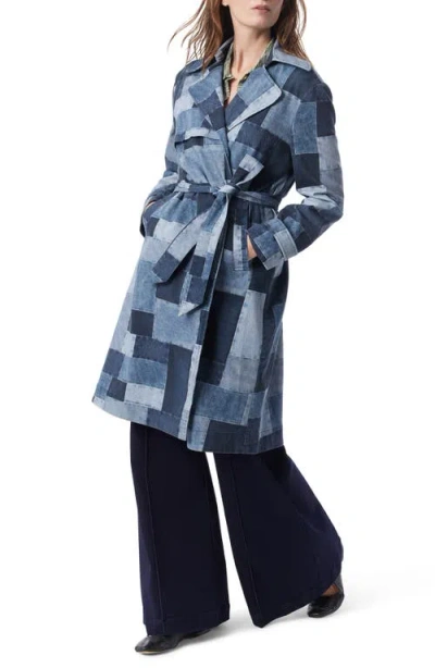 Do By Dee Ocleppo Cassie Patchwork Denim Trench Coat In Gold