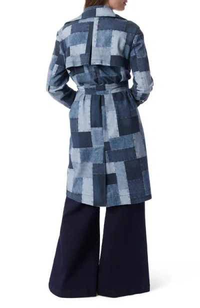 Do By Dee Ocleppo Cassie Patchwork Denim Trench Coat In Gold