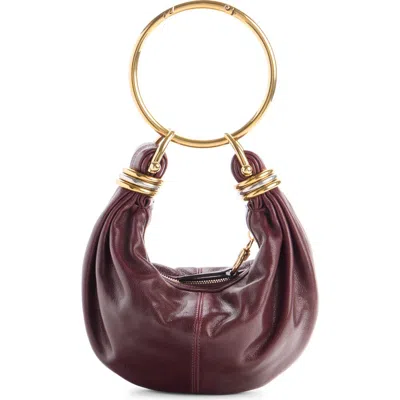 Chloé Brarcelet Mini Top-handle Bag In Grained Leather In Red