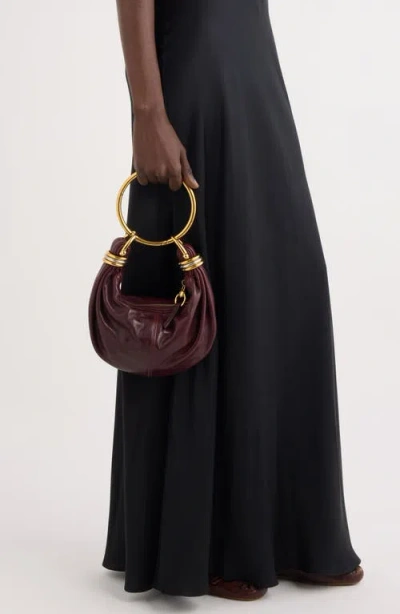 Chloé Brarcelet Mini Top-handle Bag In Grained Leather In Red