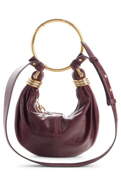 Chloé Brarcelet Mini Top-handle Bag In Grained Leather In Red