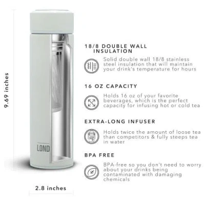 London Sip Infuser Bottle 16oz In Silver