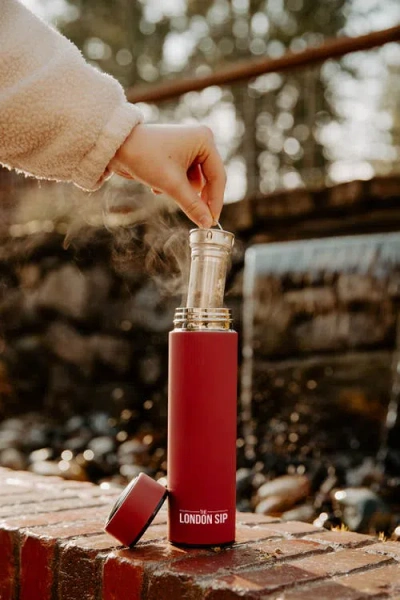 London Sip Infuser Bottle 16oz In Red