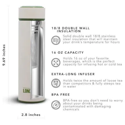 London Sip Infuser Bottle 16oz In White
