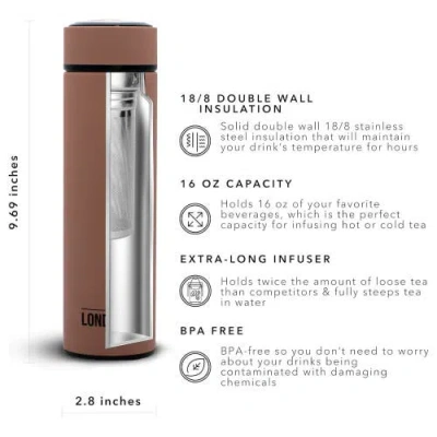 London Sip Infuser Bottle 16oz In Brown