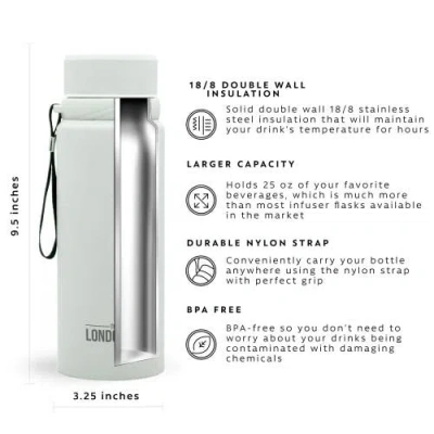 London Sip Infuser Bottle 25oz In White