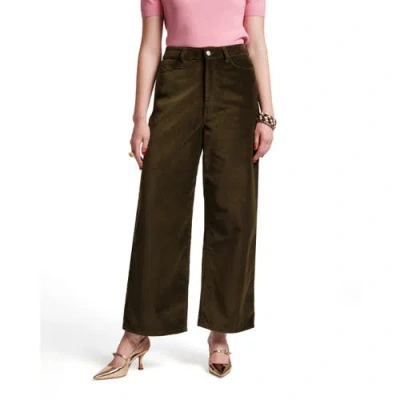 Frances Valentine Ace Velet Pant Solid Velvet In Green