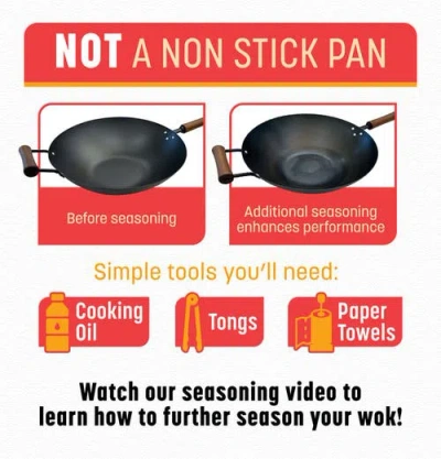 Joyce Chen Carbon Steel Preseasoned Wok, 14-inch In Black