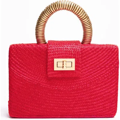 Soli & Sun The Gracie Woven Buntal Straw Clutch Bag In Multi