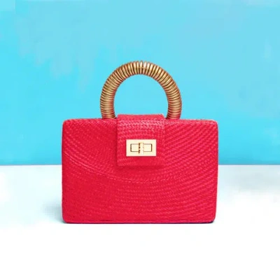 Soli & Sun The Gracie Woven Buntal Straw Clutch Bag In Multi