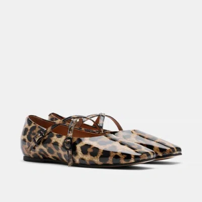 Marc Nolan Billie Patent Leather Mary Jane Flats In Brown