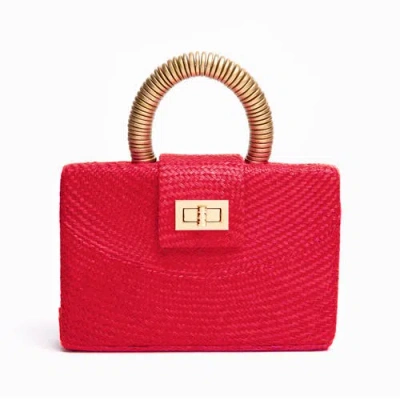 Soli & Sun The Gracie Woven Buntal Straw Clutch Bag In Multi