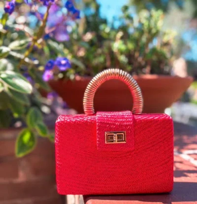 Soli & Sun The Gracie Woven Buntal Straw Clutch Bag In Multi