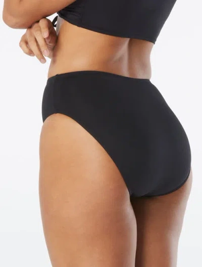 Coco Reef Solid High Esteem High Leg High Waist Bikini Bottom In Black