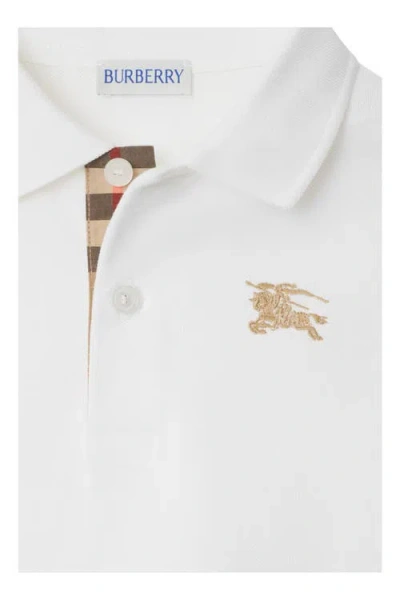 Burberry Cotton Polo Shirt In White
