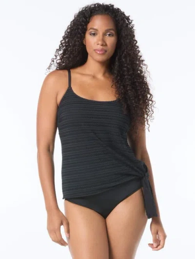 Coco Reef Stella Side Tie Crochet Bra Sized Underwire Takini Top In Gray