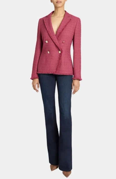 Santorelli Alaia Double-breasted Tweed Jacket In Brown