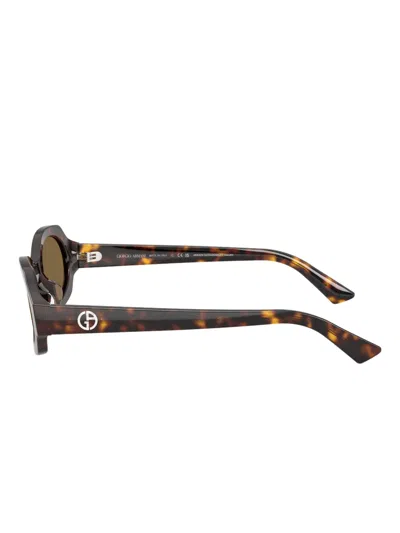 Giorgio Armani Tortoiseshell Oval-frame Sunglasses In Brown