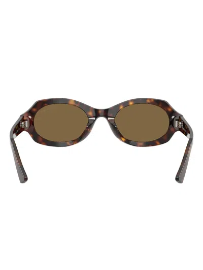 Giorgio Armani Tortoiseshell Oval-frame Sunglasses In Brown