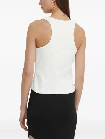 Drykorn Racer-back Cotton-blend Top In White