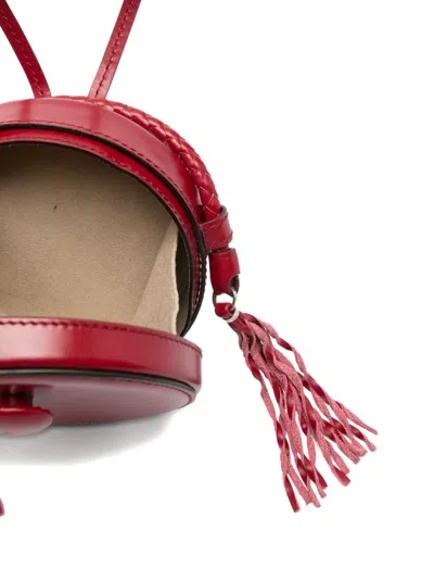 Isabel Marant Houna Tasseled Leather Shoulder Bag In Red