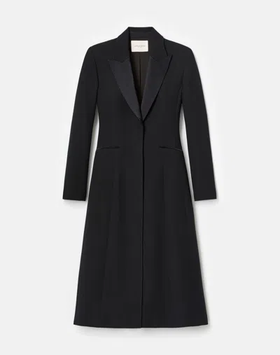 Lafayette 148 Wool Silk Crepe Tuxedo Coat In Black