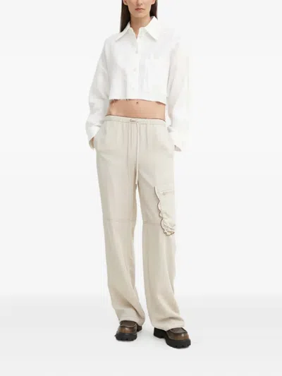 Drykorn Linen Cropped Shirt In White
