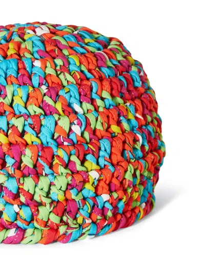 Pucci Iride-pattern Crochet-knit Beanie In Green