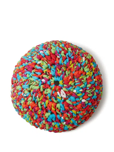 Pucci Iride-pattern Crochet-knit Beanie In Green