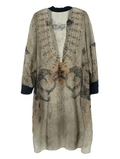 飞龙印花真丝外套