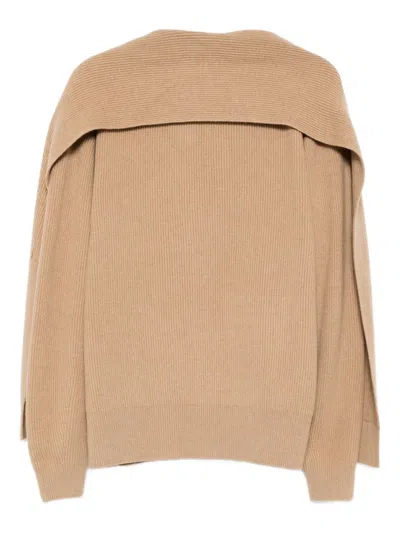 Jnby Wool Cardigan In Brown