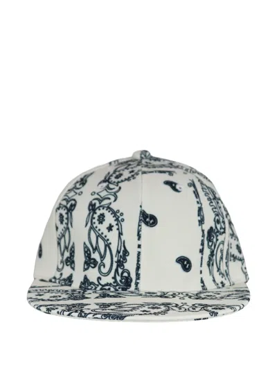 The World Is Yours Paisley Print Cap In White