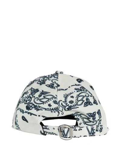 The World Is Yours Paisley Print Cap In White
