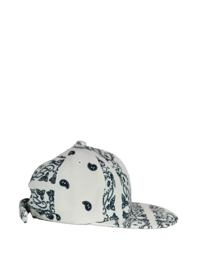 The World Is Yours Paisley Print Cap In White