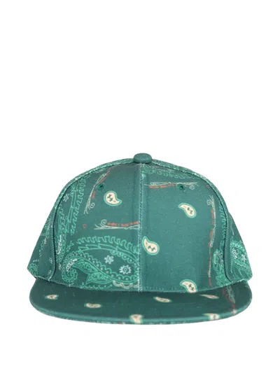 The World Is Yours Paisley-print Baseball Cap In Green