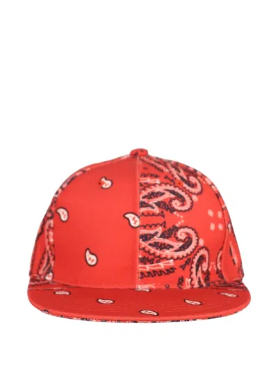 The World Is Yours Paisley-print Baseball Cap In Red