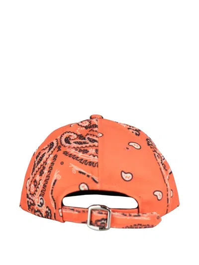 The World Is Yours Paisley-print Cotton Baseball Cap In Orange