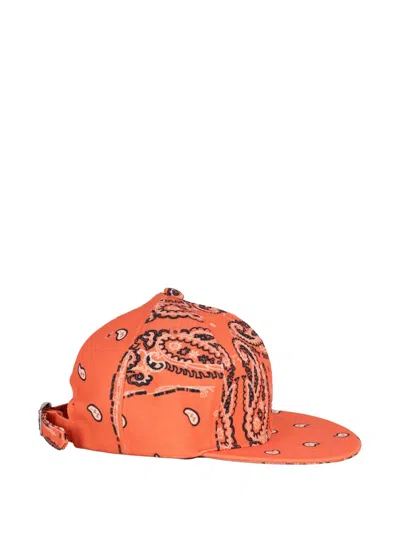 The World Is Yours Paisley-print Cotton Baseball Cap In Orange